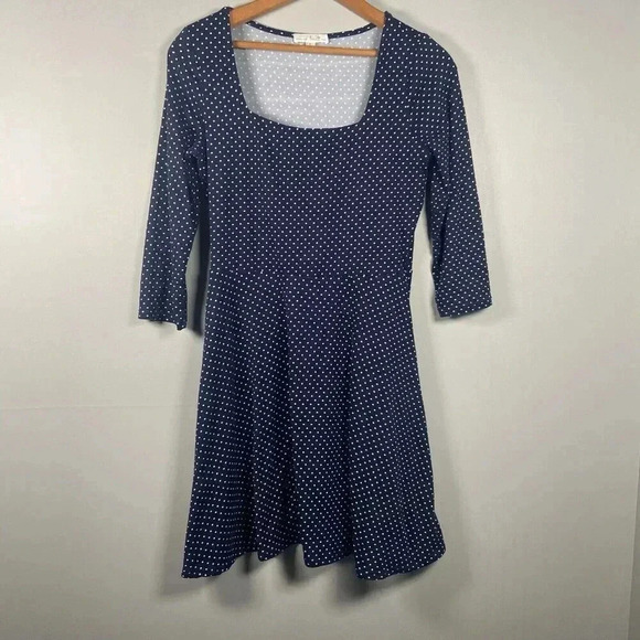 Nine Britton Amabel Knit Square Neck Polka Dot Dress Size Small Soft Preppy Fit - Picture 1 of 7